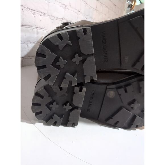 Vince Camuto Kerivini Leather Moto Boot Taupe Brown Woman's 8 EUC $149 Retail - Picture 11 of 15